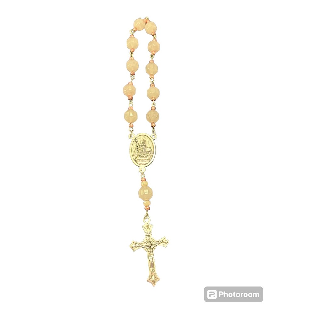 Catholic Rosary Decade Pocket Handmade Rose Quartz St. Agatha Breast Cancer